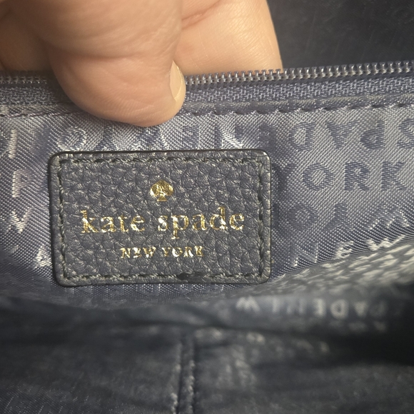 Vintage Kate Spade Navy Satchel with Gold Accents - Picture 4 of 11